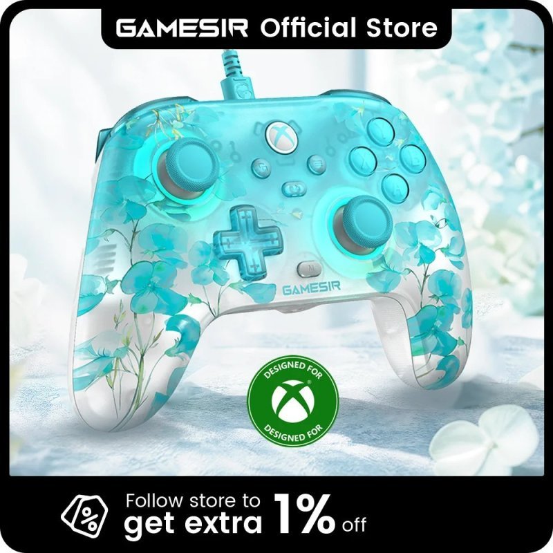 Controle GameSir T7 Pro Floral para Xbox com Joystick de Efeito Hall