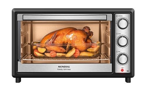 MONDIAL Forno Elétrico 48L Family Grill Inox, Mondial, Preto/Inox, 1800W, 110V - FRN-48-BI
