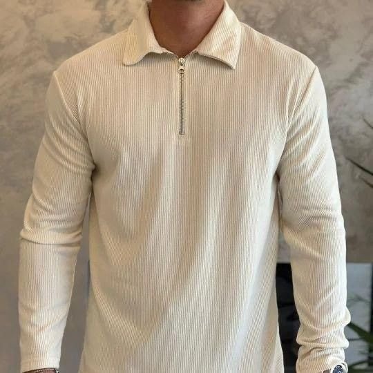 Kit 2 Camisas Polo Manga Longa Blusa Masculina Zíper