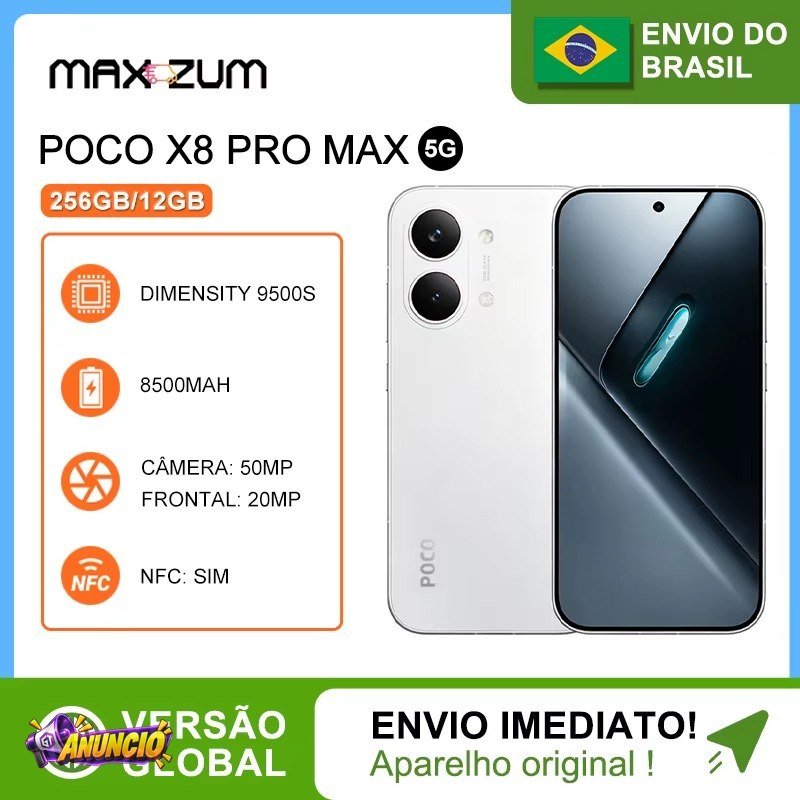 Smartphone Xiaomi Poco X8 Pro Max 5G, 256GB+12GB RAM