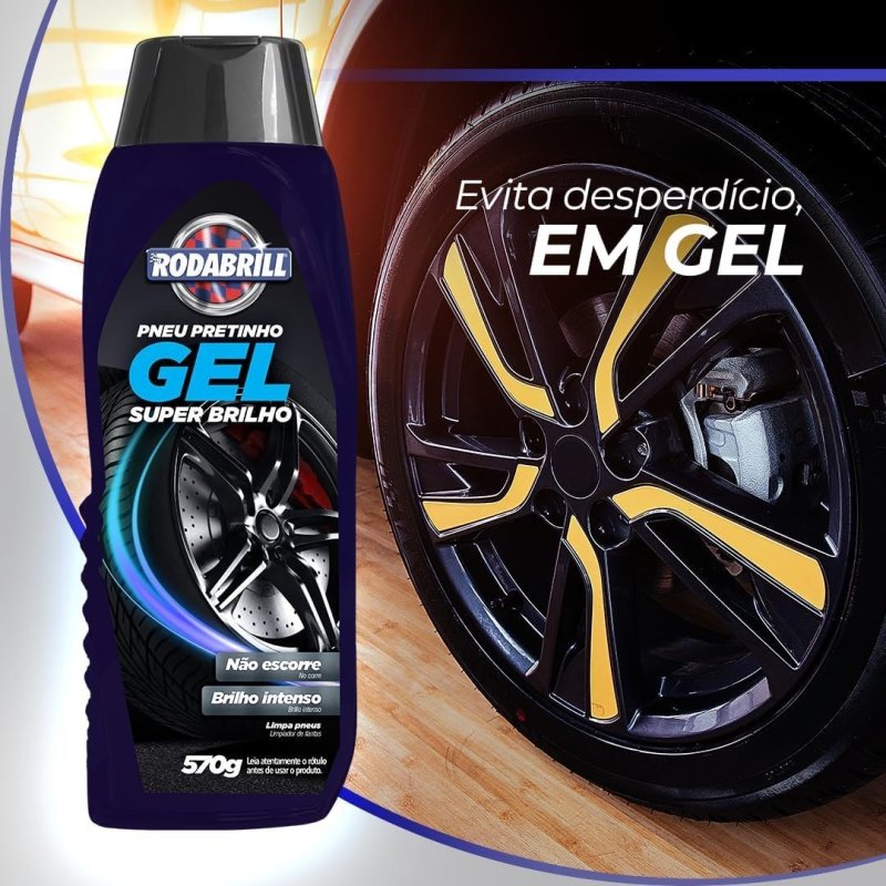 Pneu Pretinho Gel Super Brilho Rodabrill 570g