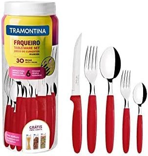 Tramontina FAQUEIRO INOX 30PC IPANEMA VERMELHO