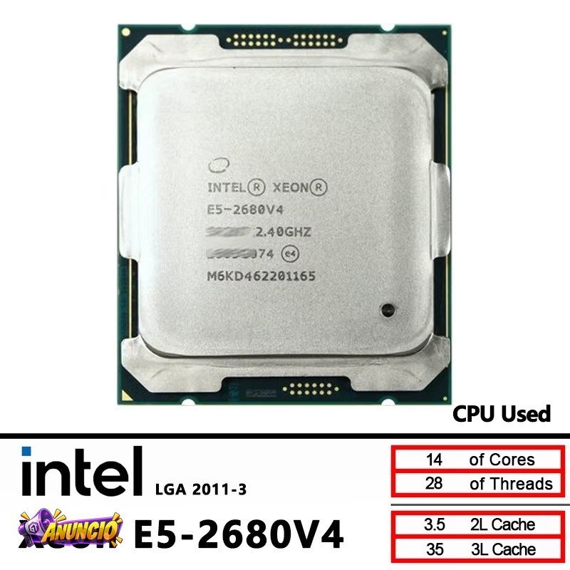Xeon E5 2680v4 2680 v4 x99 Processador CPU