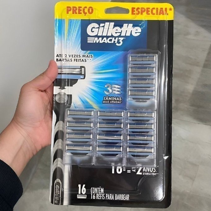 16 Unidades Refil Para Barbear Gillette Mach3 + Frete Grátis
