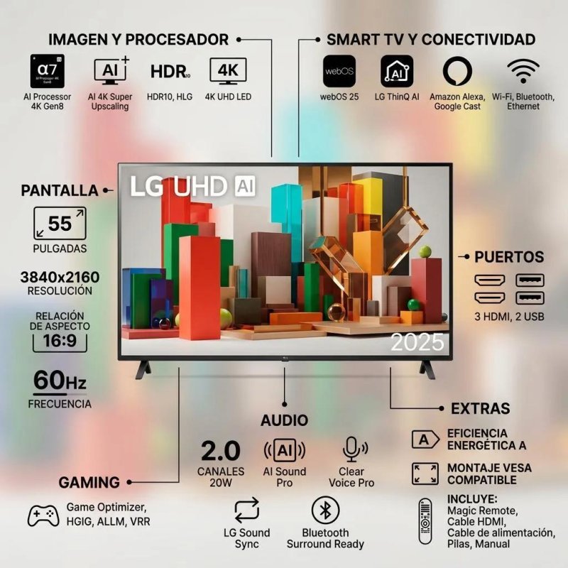 Smart TV Profissional 4K 55" LG UHD 55AU801