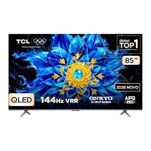 Smart TV TCL 85 Polegadas QLED 4K P8L WiFi Bluetooth Google TV HDR10+ 144 Hz VRR 85P8L