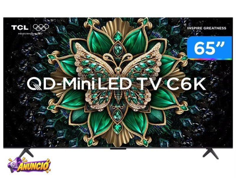 Smart TV 65" TCL 4K UHD MiniLED 65C6K 120Hz Google TV