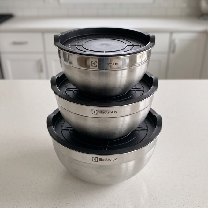 Conjunto de Bowls Tigelas de Inox com Tampa Plástica Electrolux + Frete Grátis