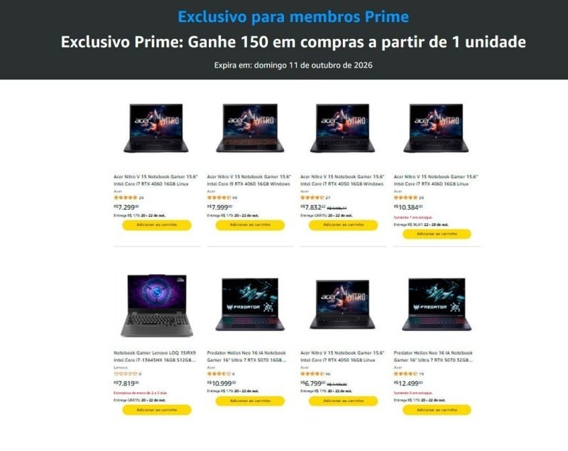 NOTEBOOKS SELECIONADOS COM R$ 150 OFF
