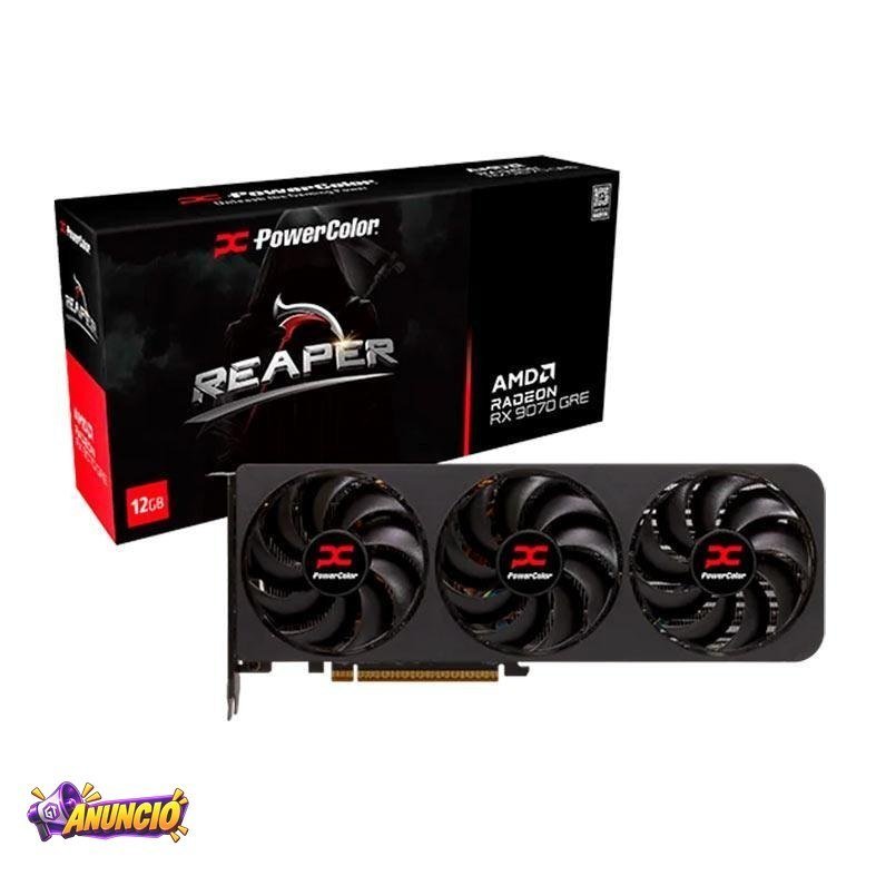 Placa de Video PowerColor Radeon RX 9070 GRE Reaper, 12GB, GDDR6, 192-bit, RX9070GRE-12GB-A
