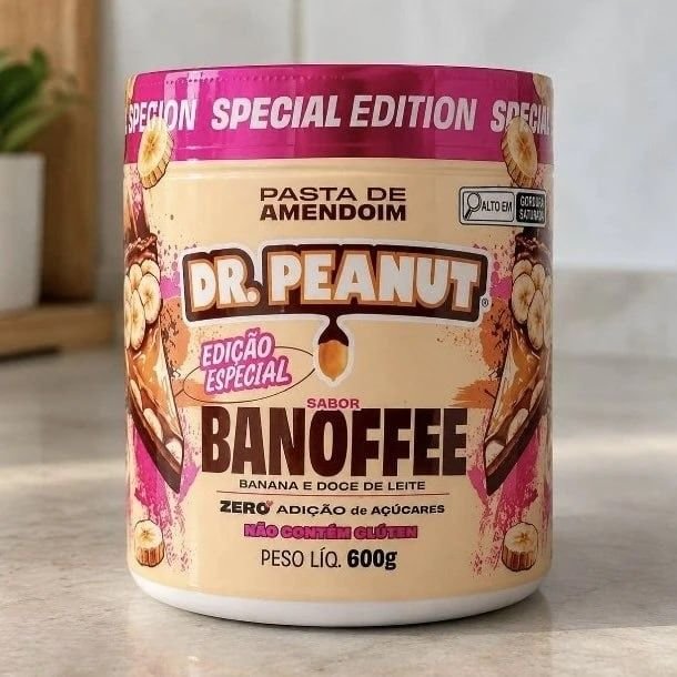 Dr. Peanut Pasta de Amendoim Banoffee 600g com Whey Protein + Frete Grátis