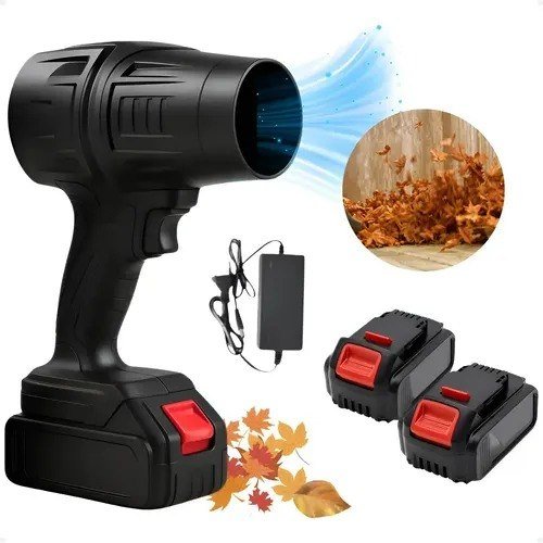 Soprador de Folhas e Pó Turbo Portátil sem Fio 48V com 2 Baterias e Carregador para Jardim e Garagem
