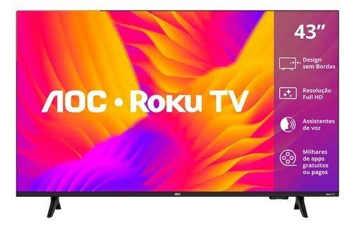 Smart Tv Aoc Led 43 Full Hd Wi-fi Roku Tv Sem Bordas
