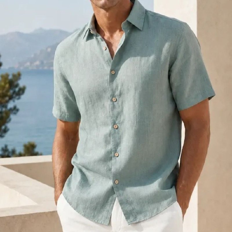 Camisa Manga Curta Viscose Old Money Confortável (P ao GG)