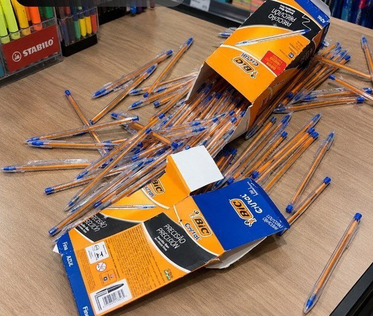 BIC, Caneta Esferográfica Escrita Fina, Cristal Fina, Azul, 50 Unidades + Frete Grátis