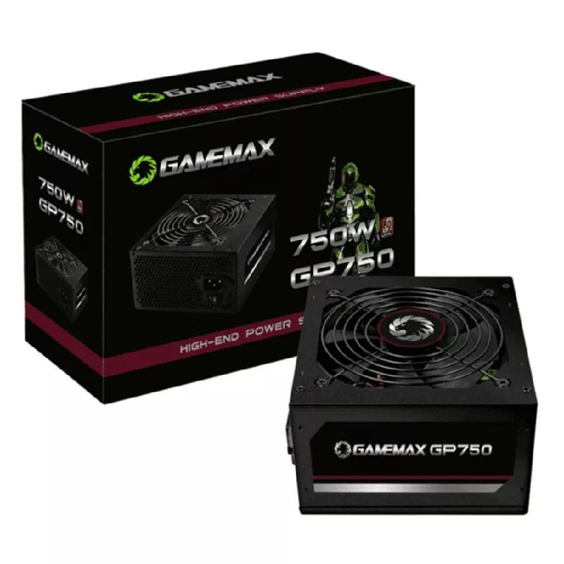 Fonte ATX Gamemax 750W GP750 com Cabo PFC Ativo 80 Plus Bronze Preto