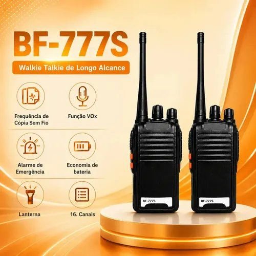 Kit 2 Rádios Comunicadores BF-777S Walkie Talkie