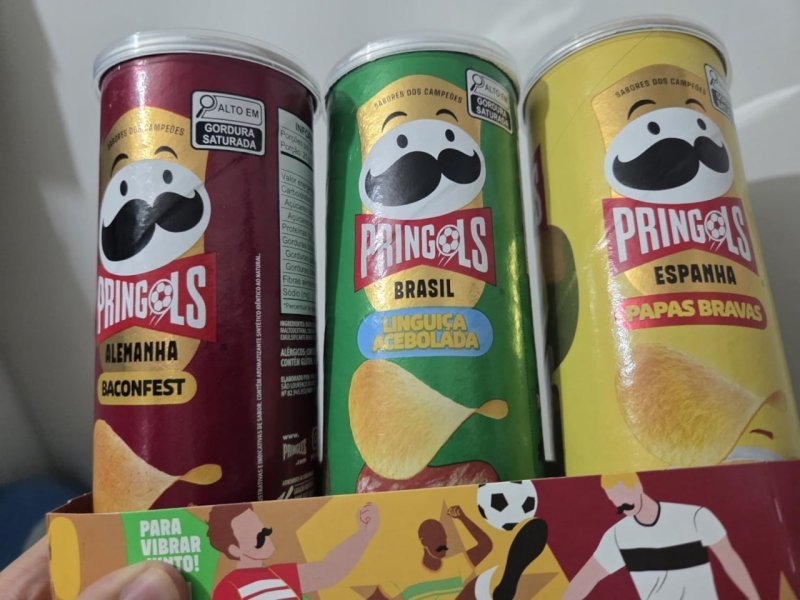 Salgadinho Batata Frita Pringles Tripack Especial Festa do Futebol