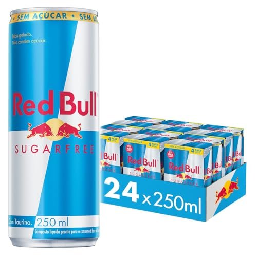 Red Bull Energético, Sugar Free, Sem Açúcar, 250ml, 24 latas
