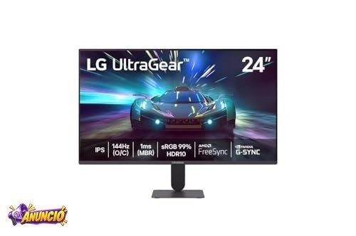 LG UltraGear Monitor Gamer 24" IPS 144Hz (O/C) 1ms (MBR) Full HD (1920x1080) HDR10 NVIDIA G-SYNC AMD FreeSync, Preto - 24G411A