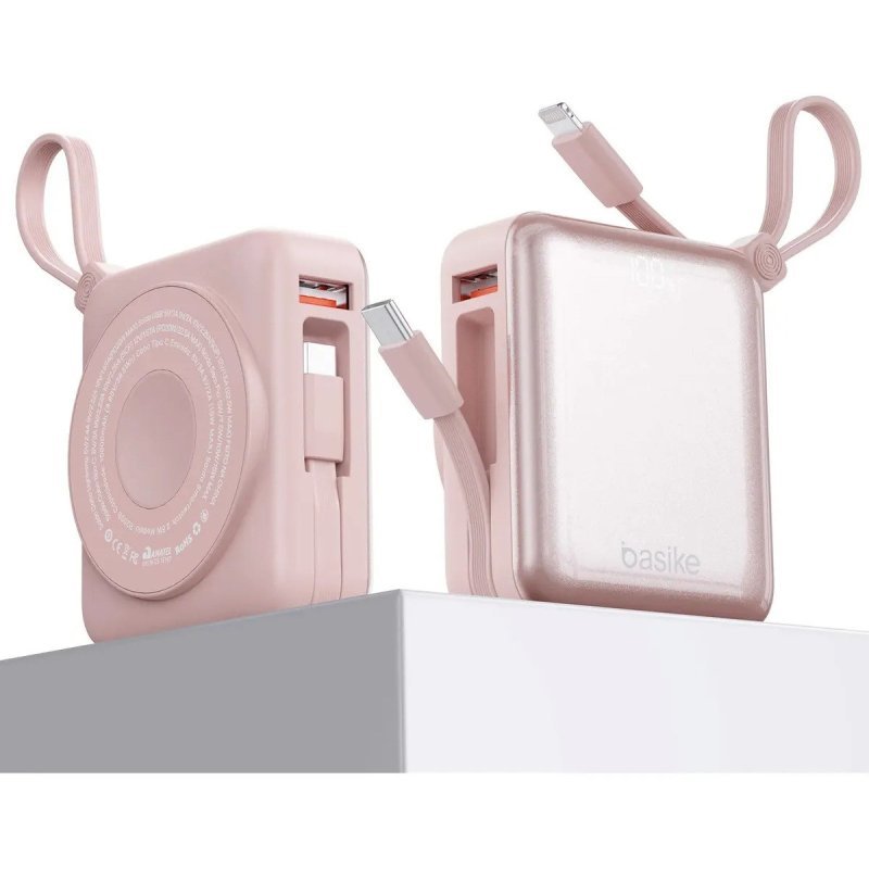 Power Bank Basike 10.000mAh MagSafe com Display para iPhone e Samsung