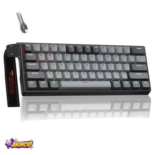 Teclado Magnético Gamer Win60 Pro Com Fio Preto Rgb Hot Swappable