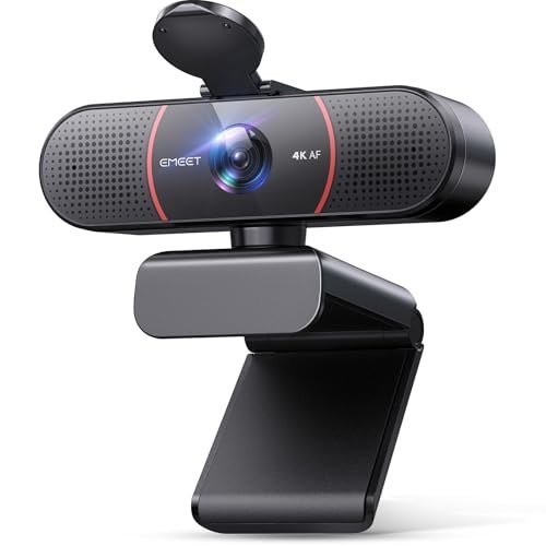 Webcam EMEET C960 4K, Sensor Sony UHD, Foco Automático PDAF, Microfones Duplos, Correção de Luz, FOV 73°, Capa de Privacidade