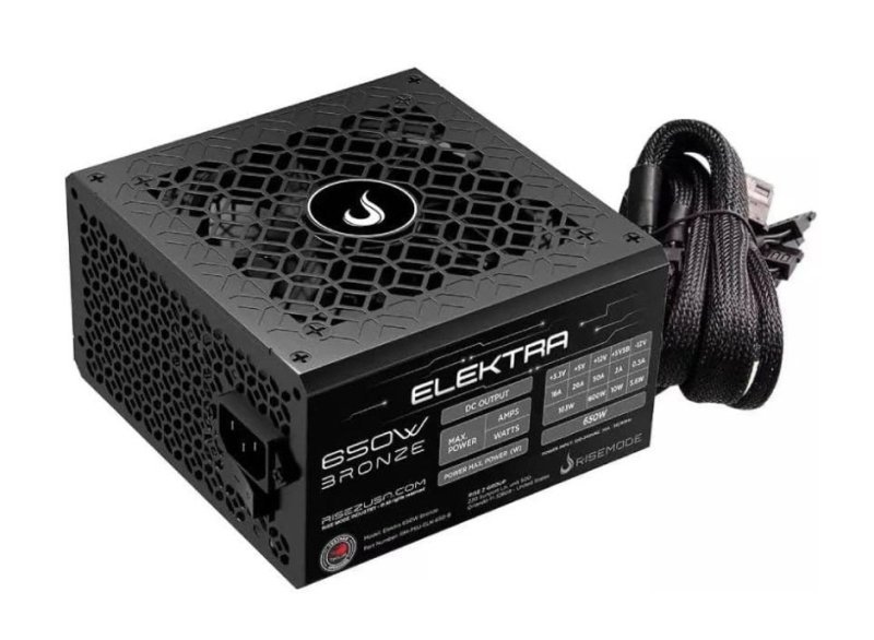 Rise Mode Elektra Fonte Gamer 650W 80 Plus Bronze PFC Ativo