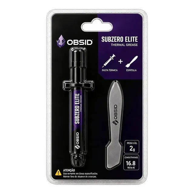 Pasta Térmica Obsid Elite 2g 16.8W/mK para CPU e GPU
