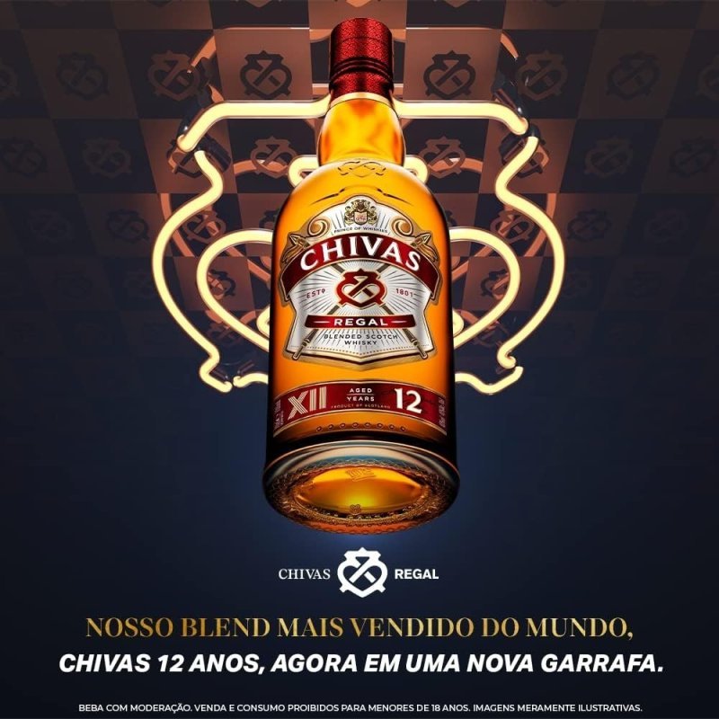 Whisky Chivas Regal 12 anos Blended Escocês - 1 litro