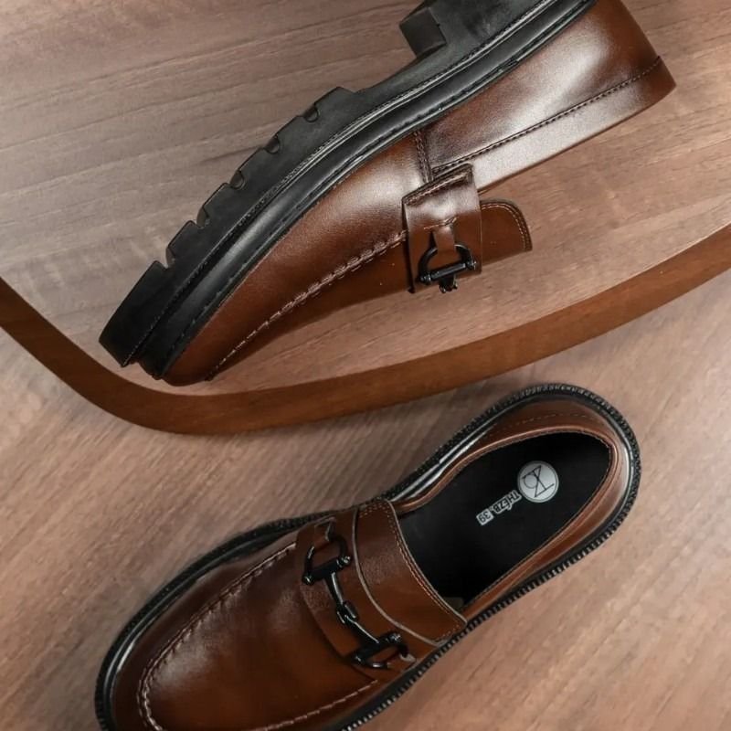 Sapato Social Masculino Mocassim Adulto Tratorado Moderno