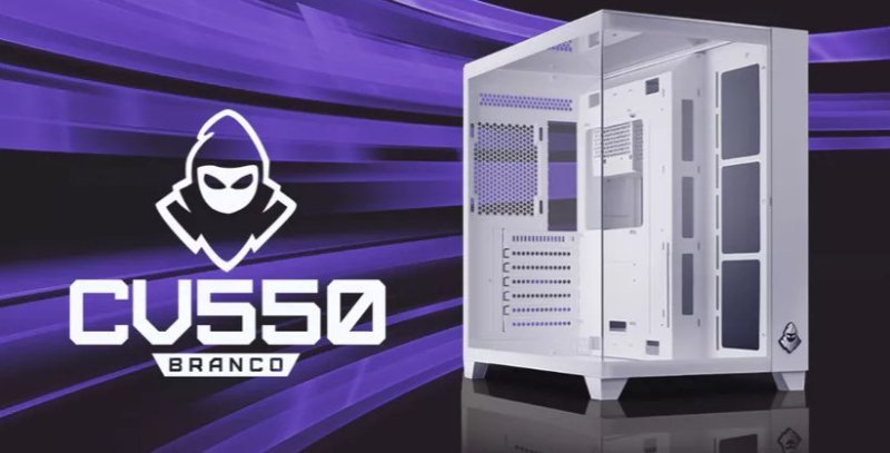 Gabinete Gamer Mancer CV550, Mid-Tower, Lateral de Vidro, Branco, MCR-CV550-WH