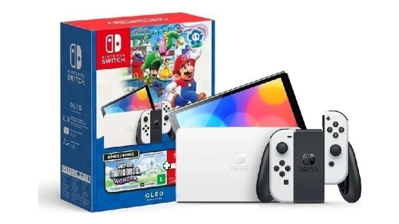 Console Nintendo Switch Oled Nintendo Bundle Super Mario Bros Wonder 3 Meses Nintendo Switch Online 64gb Branco
