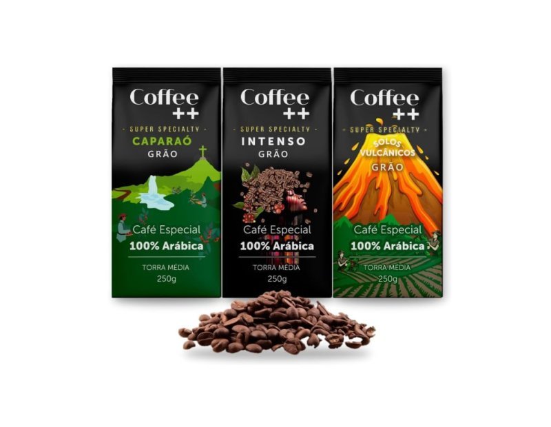 Pack 3 un. Coffee++ Café Especial em Grãos 100% Arábica Torra Média