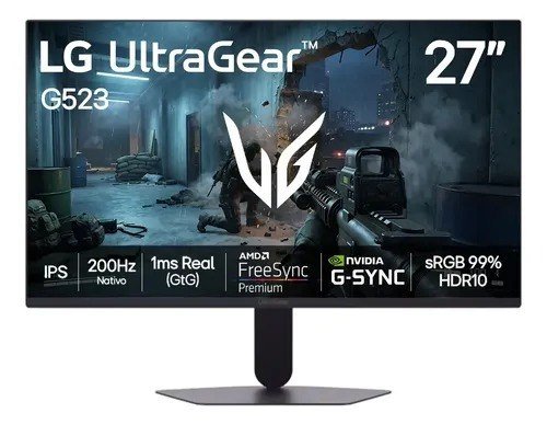 LG UltraGear Monitor Gamer 27" IPS 200Hz, 1ms (GtG), Full HD (1920x1080), HDR10