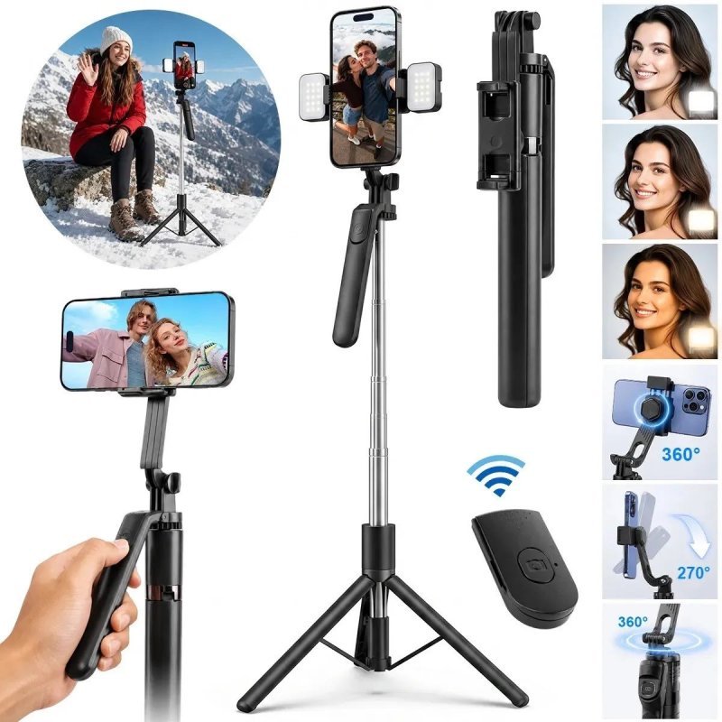 Aweshine Tripé e Bastão para Celular Portátil até 1,70 m