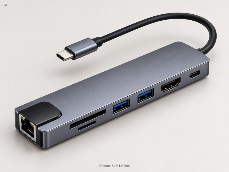 Hub USB-C 8 em 1 Multiportas