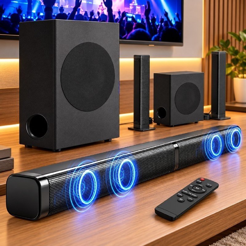 Caixa de Som Soundbar 200W Home Theater com Subwoofer Bluetooth