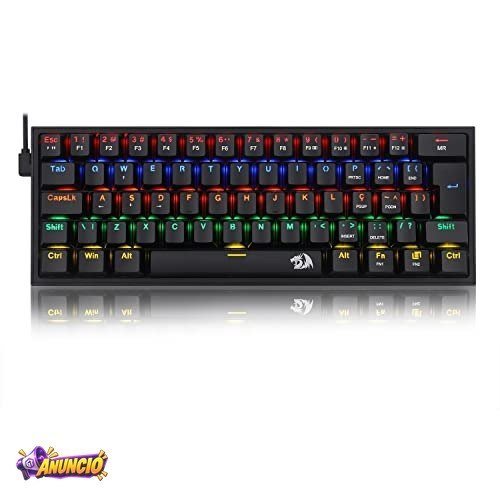 Teclado Mecanico Gamer Fizz Rainbow Preto Switch Marrom
