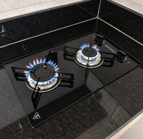 Cooktop Safanelli de Vidro Preto com 2 Bocas