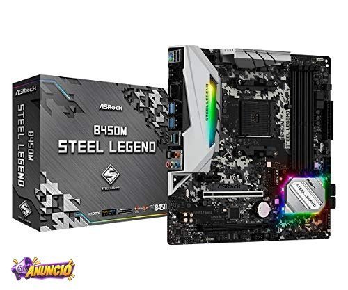 Placa Mãe AM4/USB 3.1/Type-C/Displayport, HDMI, ASRock, B450M Steel Legend