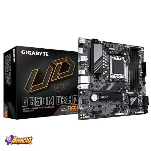 Gigabyte B650M D3HP Placa-Mãe Micro-ATX, Socket AM5, DDR5, para AMD Ryzen Série 7000/8000/9000