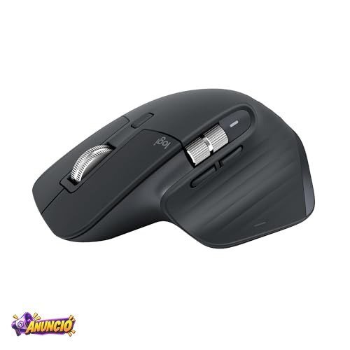 Mouse sem fio Logitech Mx Master 3s Bluetooth Edition - Conexão por Bluetooth, Com rolagem ultra-rápida, Design Ergonômico, Rastreamento em Vidro, 8K DPI, Clique Silencioso - Grafite