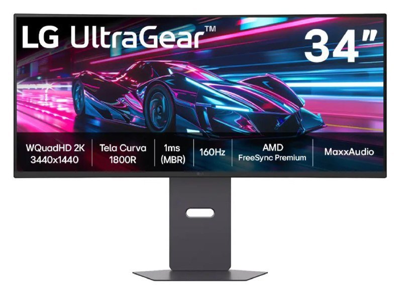 Monitor Gamer Curvo LG UltraGear 34" UWQHD, 160Hz, 1ms