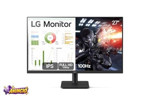 Monitor PC Gamer LG 27” IPS 100Hz Full HD HDMI 2x, Preto-27MS500