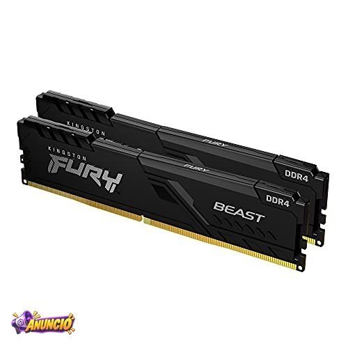Kingston KF432C16BBK2/16 - Kit de memórias de 16GB DIMM DDR4 3200Mhz FURY Beast Black