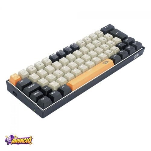 TECLADO GAMER REDRAGON LAKSHMI LARANJA+CINZA+ PRETO COM SWITCH MARROM