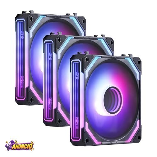 Kit com 3 Fans Redragon ARGB Infinity Mirror Pretas Interligáveis 120 mm
