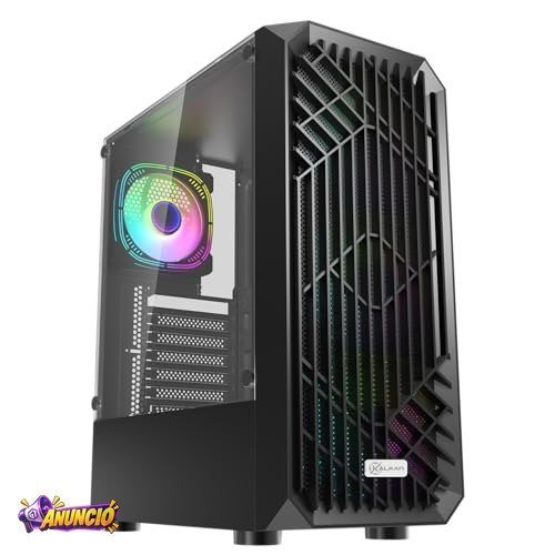 Gabinete Gamer Kalkan Alfern Lite Preto ATX Mid Tower Sem Fans Janela Lateral Acrílico USB 3.0 Painel Frontal Mesh KLK00088