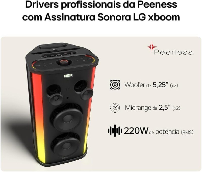 Caixa de Som Bluetooh Party Speaker LG xboom - STAGE 501.ABRALBK